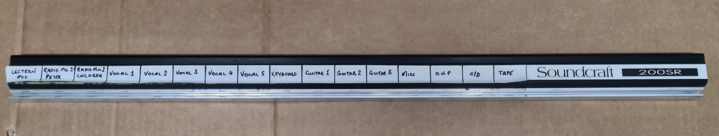 Soundcraft series 200SR top name bar and bottom scribble bar and blank approx 69 cm