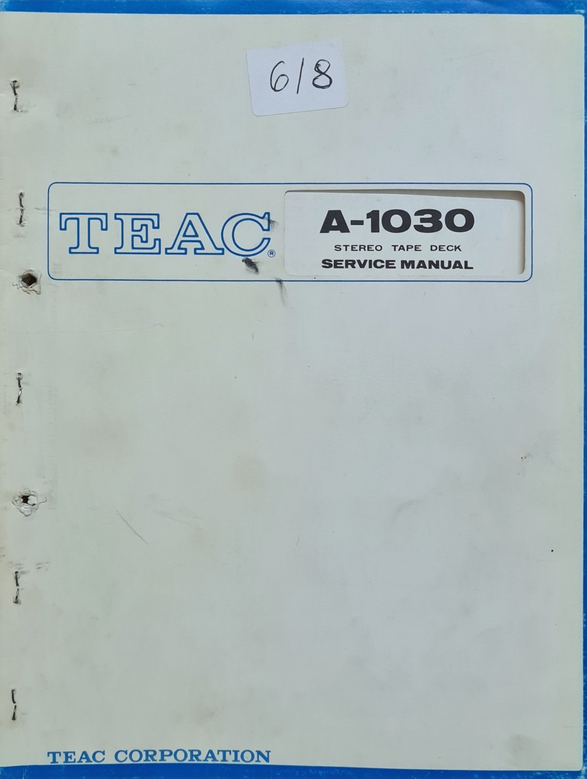 TEAC A-1030/A-1300 SERVICE MANUAL