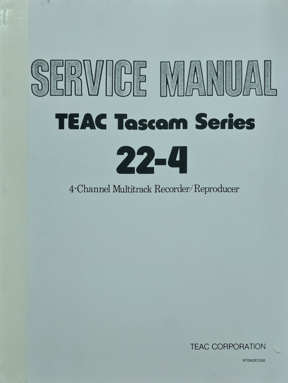 Tascam 22-4 service manual professional reproduction