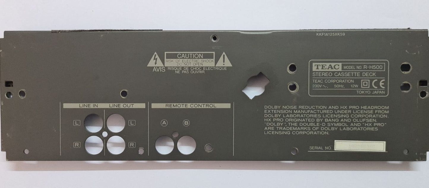 TEAC CASSETTE  R-H500 rear metal panel