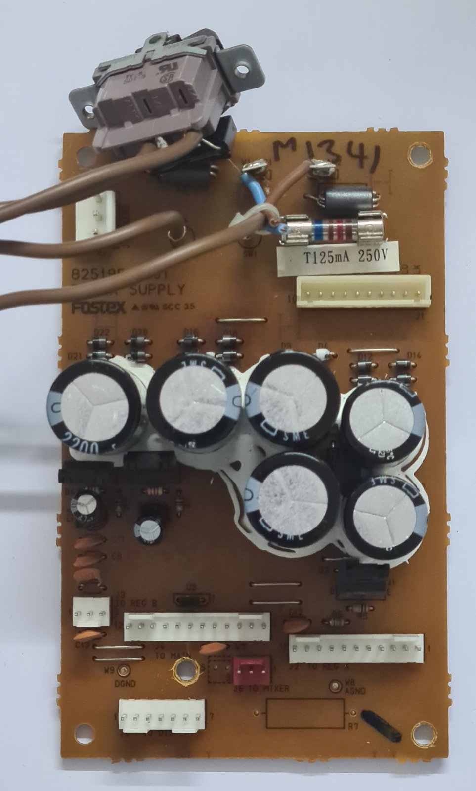 FOSTEX DMT-8VL  PCB 8251953-202 POWER SUPPLY PCB AND SWITCH