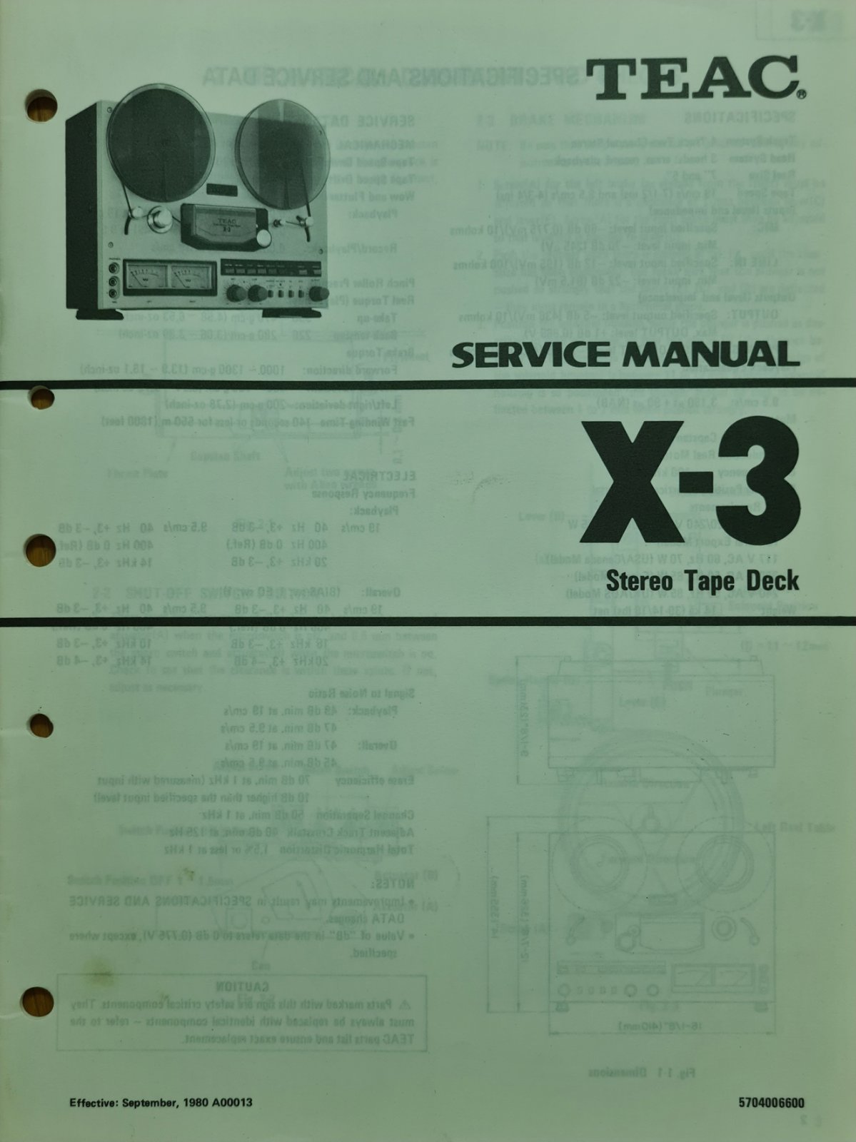 Teac X-3 service manual