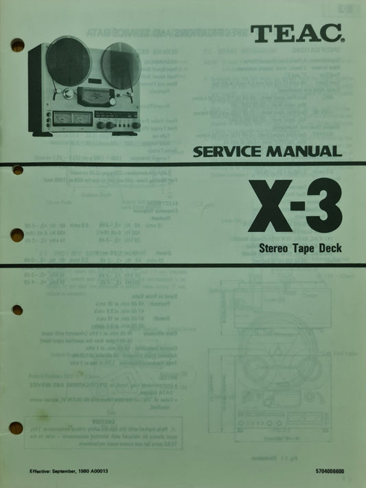 Teac X-3 service manual