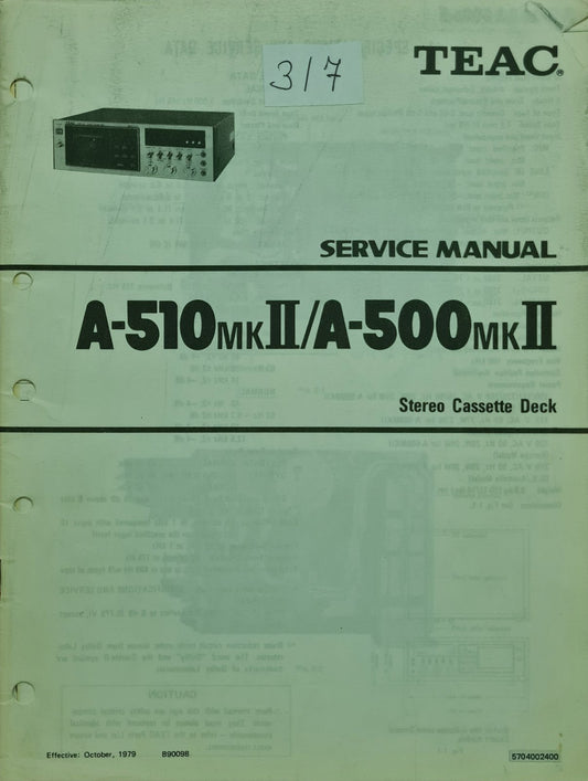 Teac A-510MK2/A-500MK2 SERVICE MANUAL