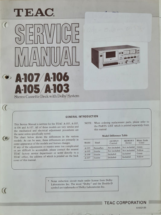 TEAC A-107/A-106/A-105/A-103