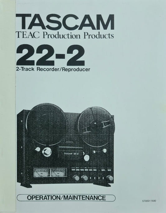 Tascam 22-2 service manual professional reproduction