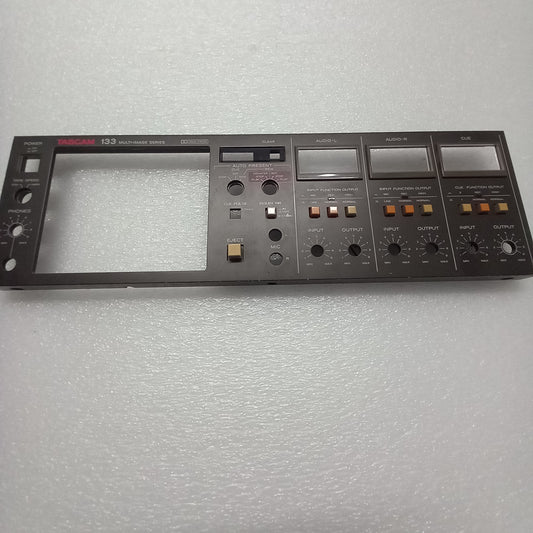 Tascam 133 front panel with clear vu covers and all of the square push button switches