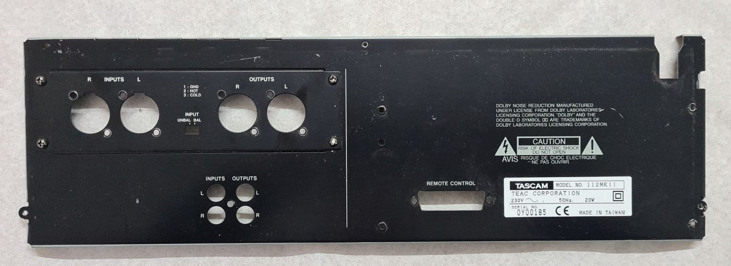 Tascam 112 MK 2 rear phono panel or XLR panel