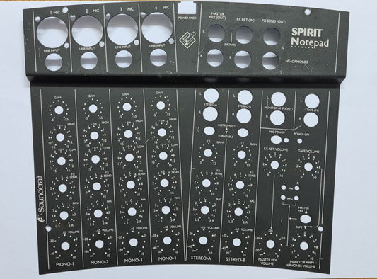 SOUNDCRAFT SPIRIT NOTE PAD FRONT METAL PANEL