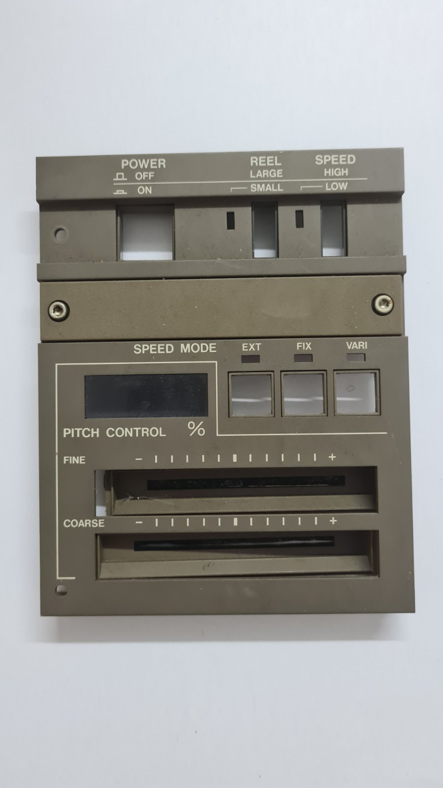 Tascam ATR-60 pitch control metal panel