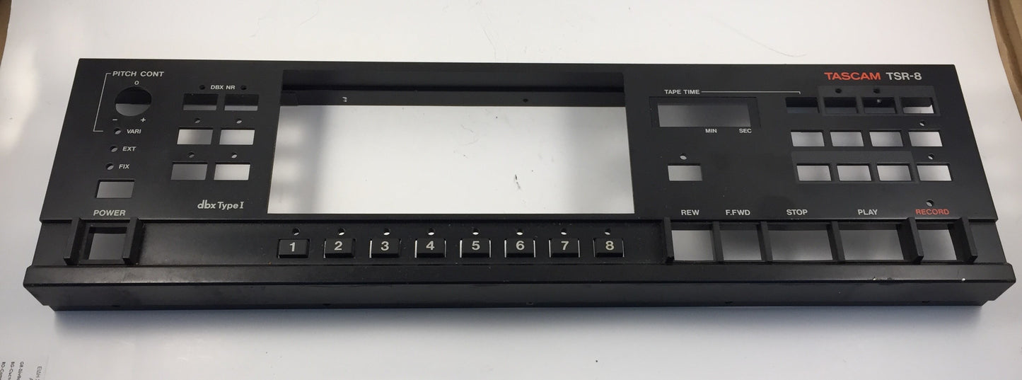 Tascam TSR-8 front  control panel with 8 push buttons