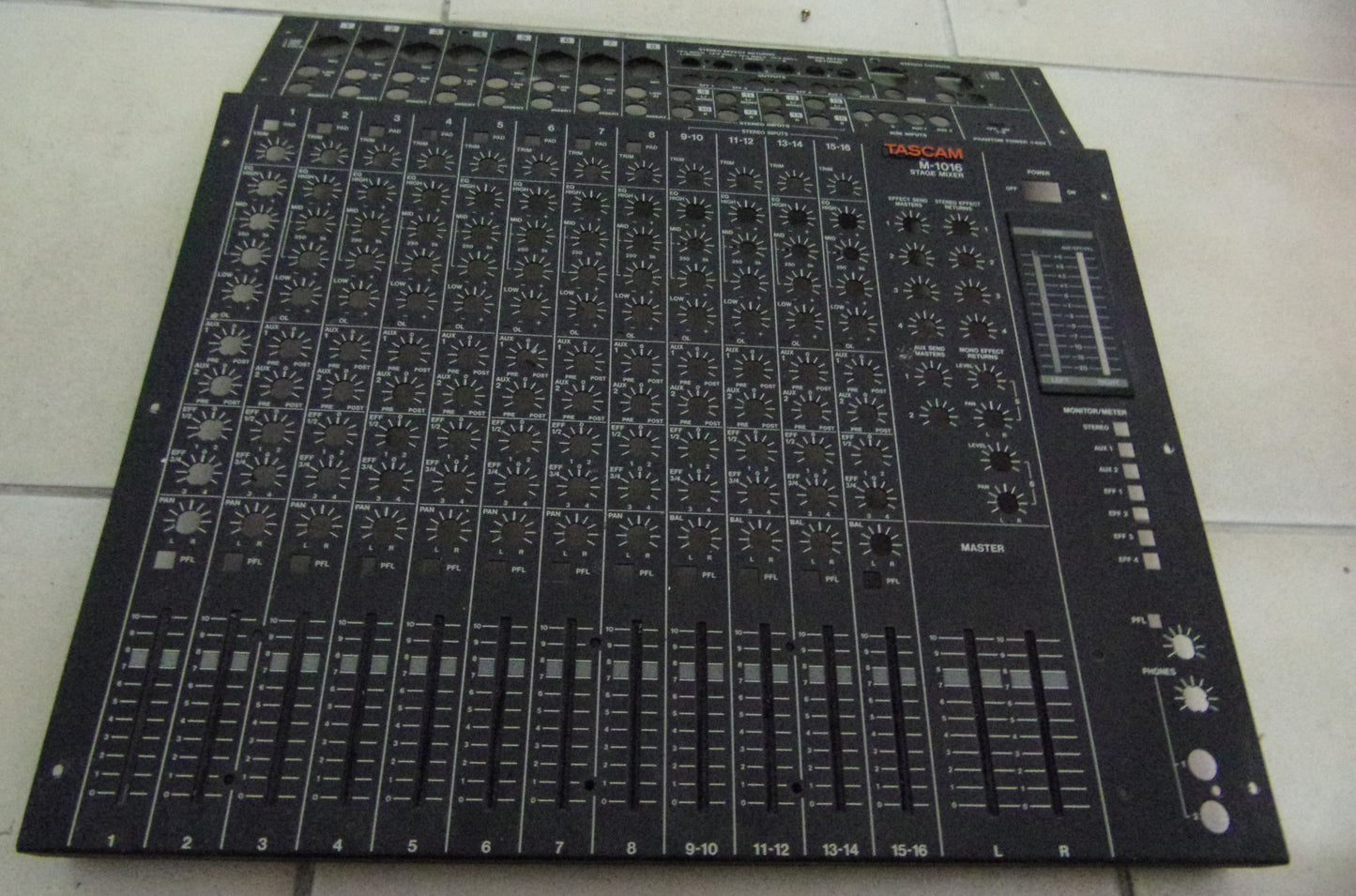 Tascam M-1016 mixer metal top panel