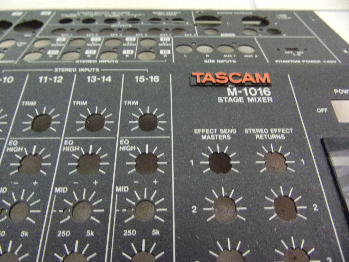 Tascam M-1016 mixer metal top panel